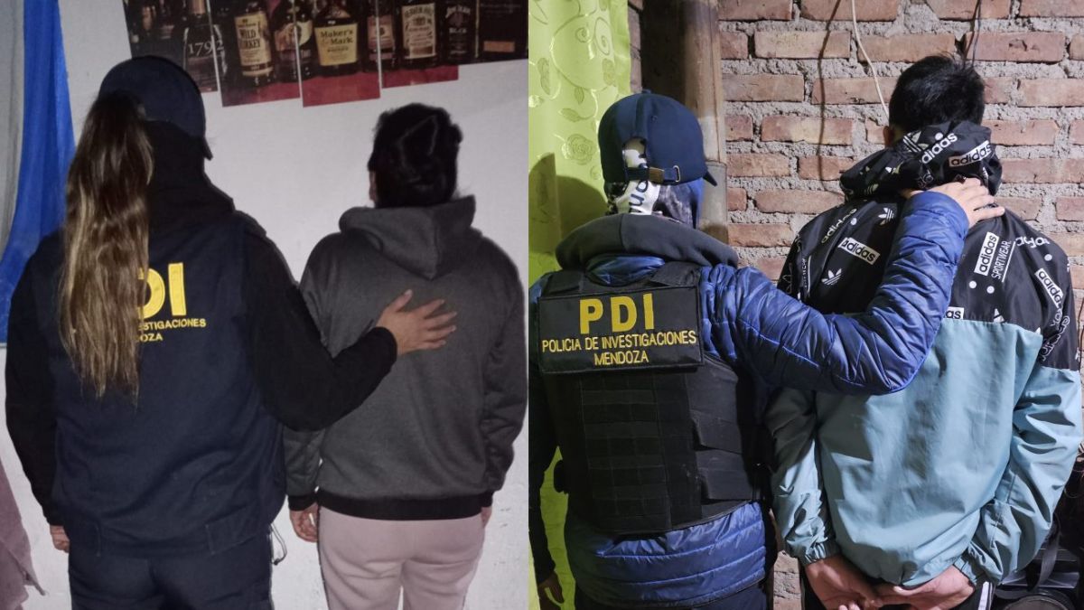 Dos de los sospechosos que fueron detenidos en Maipú.