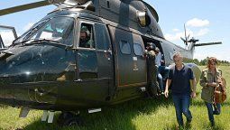 El helicóptero de Macri aterrizó violentamente en Olivos