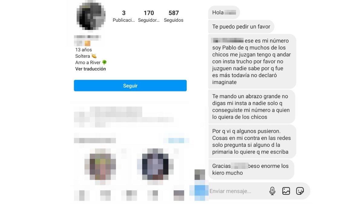 El presunto chat de Pablo Arancibia que llegó a la familia de Florencia Romano.