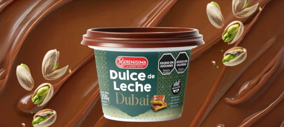 Manjar. La empresa l&aacute;ctea La Seren&iacute;sima lanz&oacute; el ex&oacute;tico Dulce de leche Dub&aacute;i.
