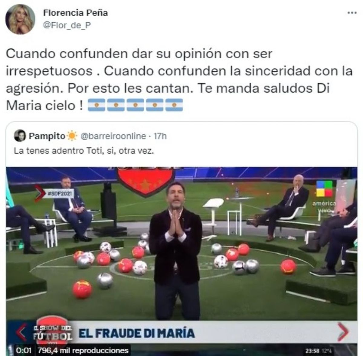 Florencia Peña chicaneó a Toti Pasman: 