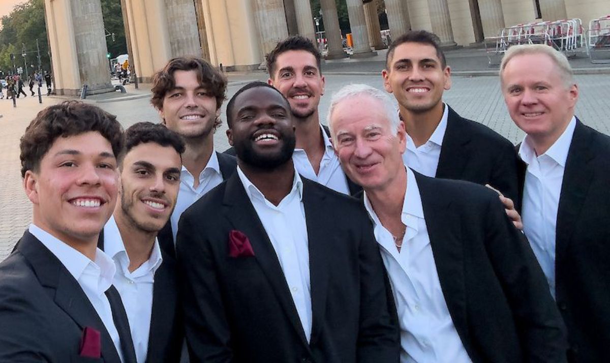 Francisco Cerúndolo y el equipo de Resto del Mundo que jugará la Laver Cup en Berlín. Francisco Cerúndolo y el equipo de Resto del Mundo que jugará la Laver Cup en Berlín.