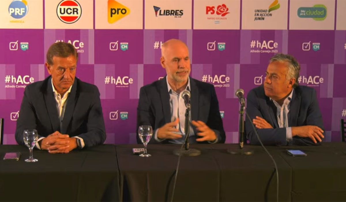 La última visita del presidenciable, entre Cornejo y Suarez, en Andes Talleres.