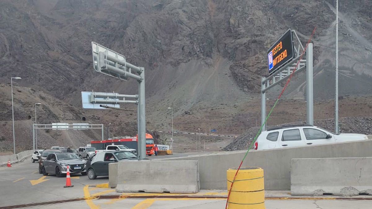 El ingreso al complejo Los Libertadores, del lado chileno.