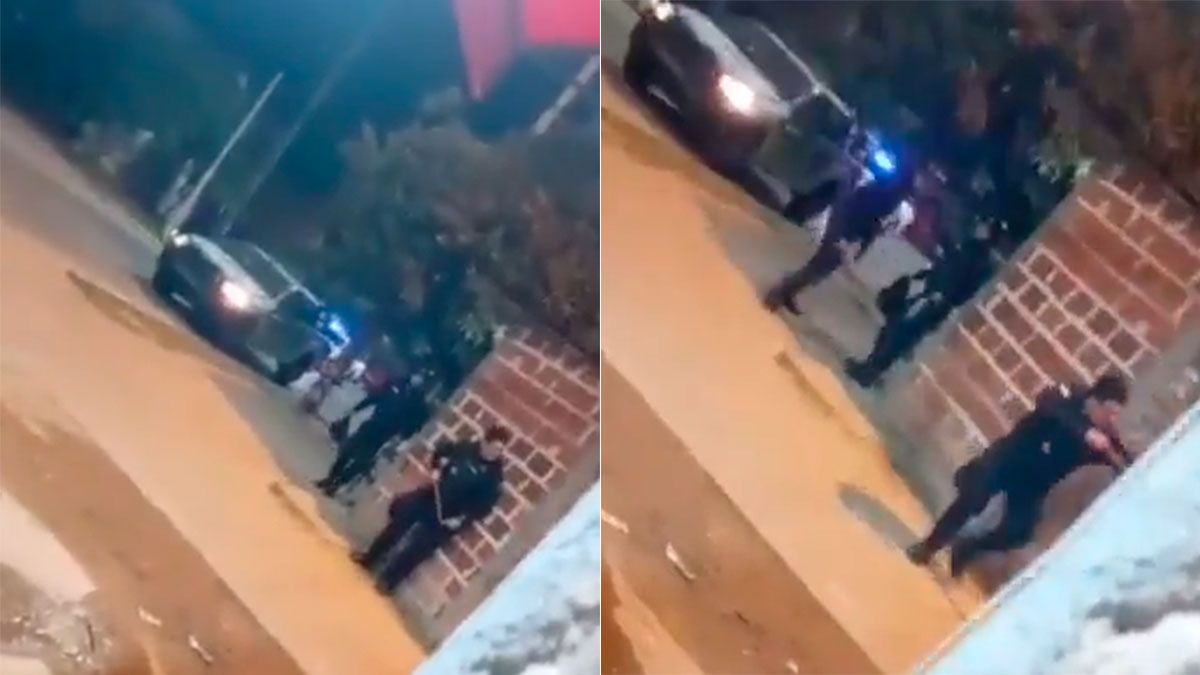 En Corrientes, un policía persiguió a los hondazos a motochorros.