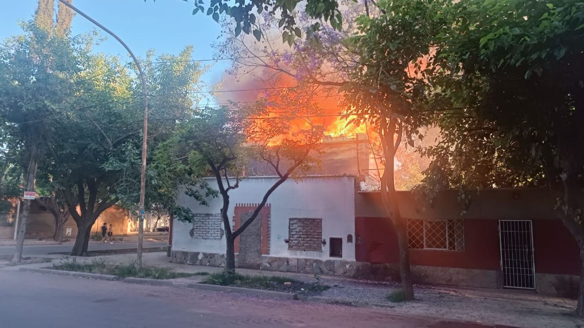 Un incendio consumió por completo una casa de Las Heras. Sus ocupantes no estaban y los vecinos salvaron a Rolo