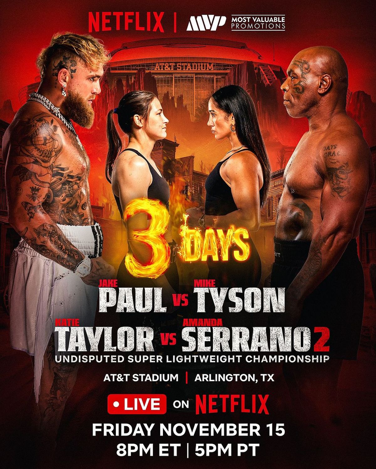Restan horas para que Tyson y Paul se suban al cuadrilátero. Restan horas para que Tyson y Paul se suban al cuadrilátero.