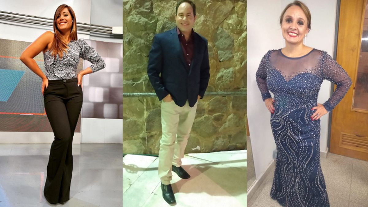 Gisela Campos, Julián Chabert y Patricia Amico, parte del equipo de locutores de la Vendimia 2023.