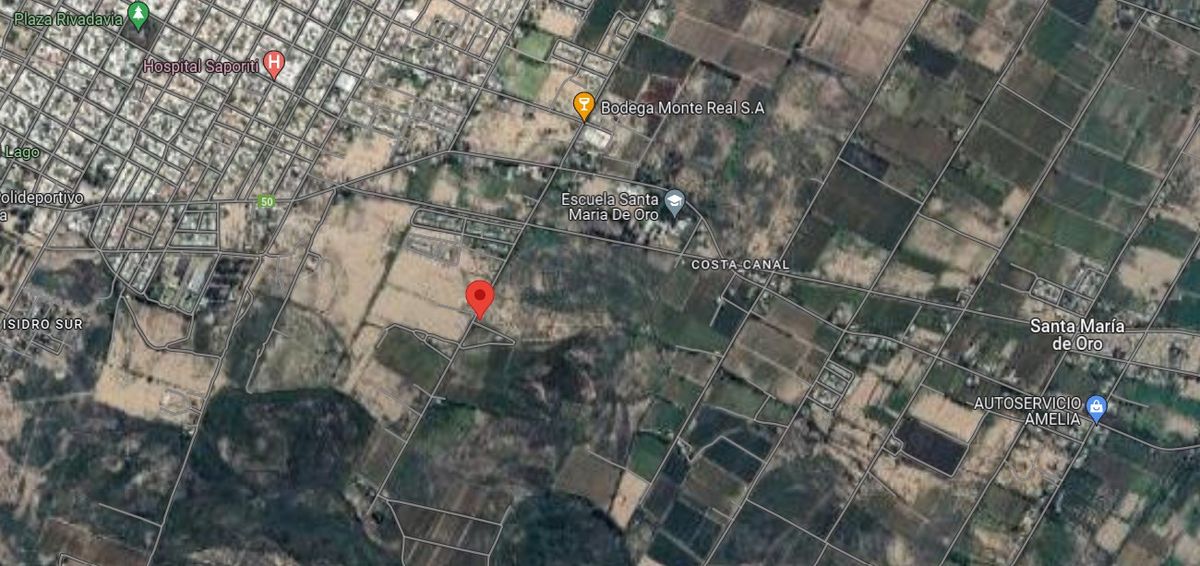 La ubicación en Google Maps del terreno de Rivadavia. La ubicación en Google Maps del terreno de Rivadavia.