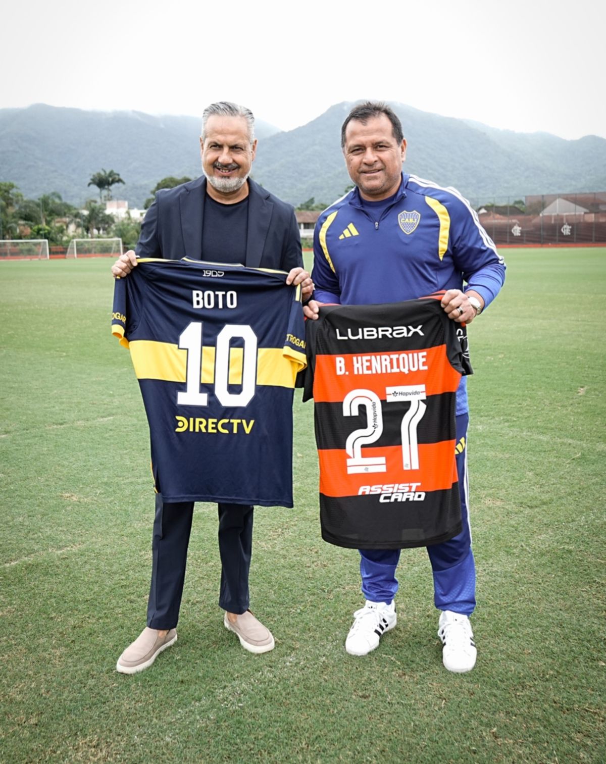 Boca se entrenó en el predio de Flamengo antes de la semifinal de la Copa Sudamericana.