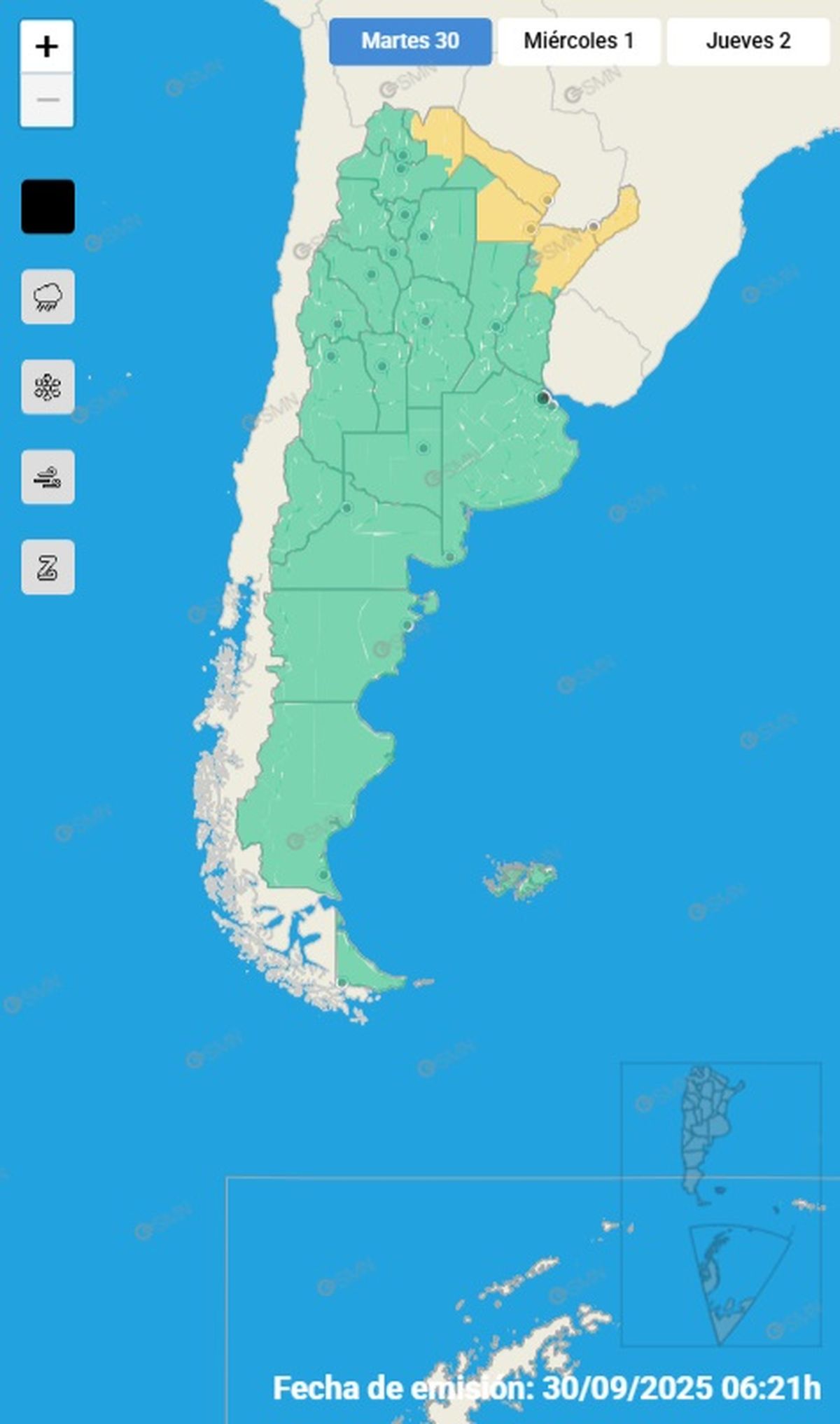 Estas son las provincias que se verán afectadas. Estas son las provincias que se verán afectadas.