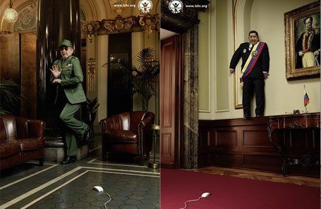 Una agencia alemana hizo posar a Chávez y Raúl Castro en una campaña de publicidad