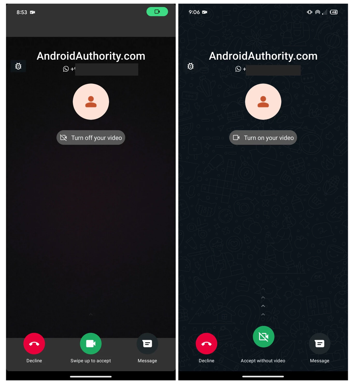 Así se verá la interfaz de las videollamadas tras la próxima actualización para cancelar la cámara. Así se verá la interfaz de las videollamadas tras la próxima actualización para cancelar la cámara.