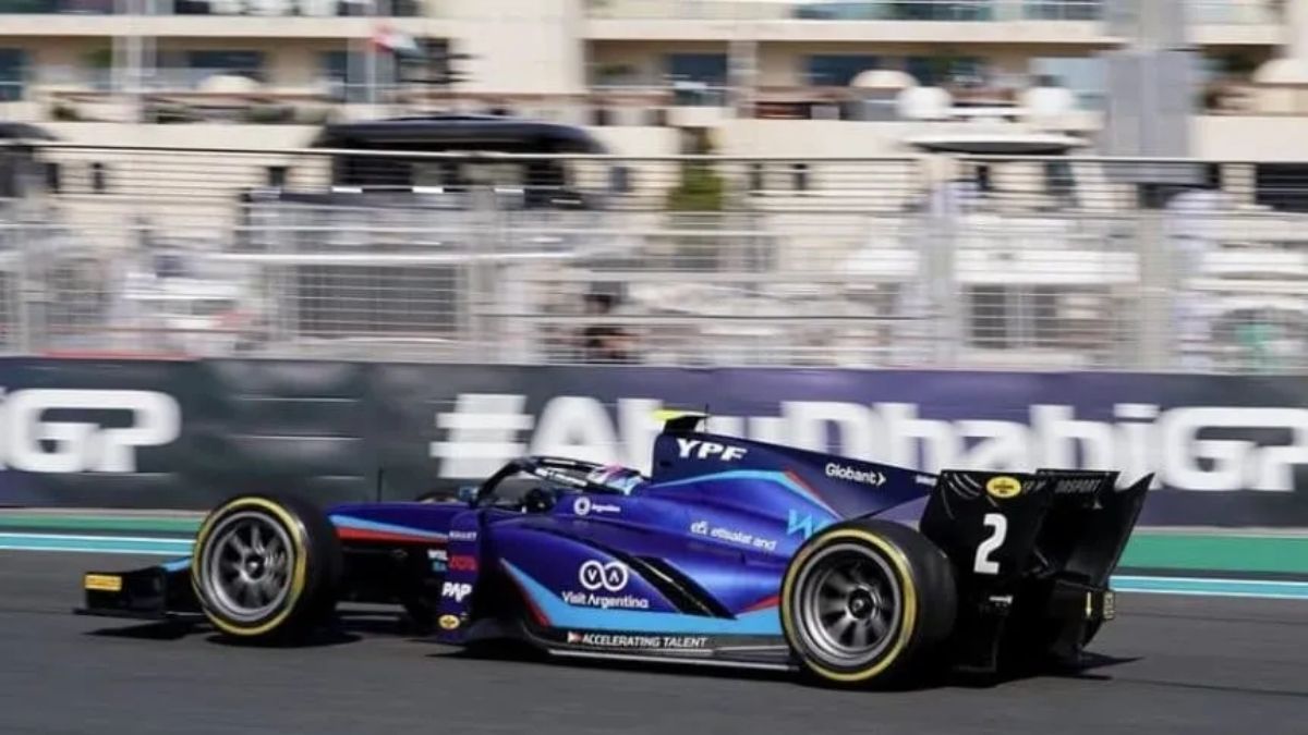 Franco Colapinto tenía debutó en la Fórmula 2 de automovilismo pero con abandono en Abu Dhabi.
