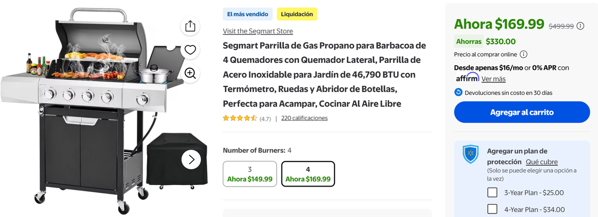 Parrilla para barbacoa de oferta en Walmart. Parrilla para barbacoa de oferta en Walmart.