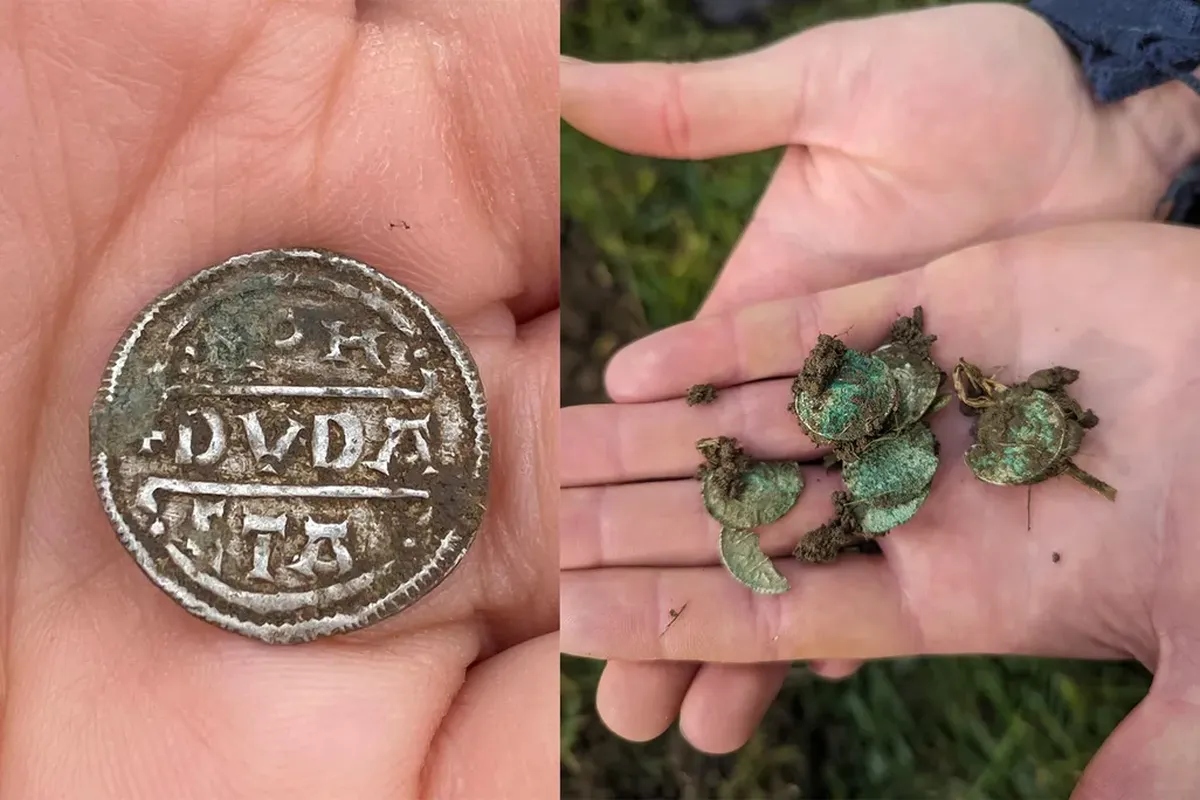 Investigadores creen que las monedas fueron enterradas durante una invasión. Investigadores creen que las monedas fueron enterradas durante una invasión.