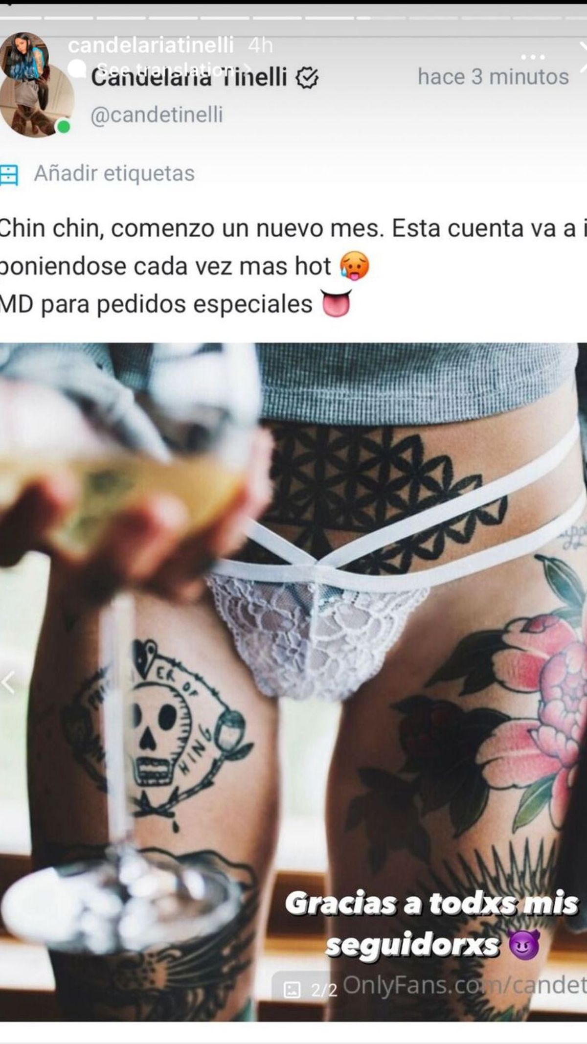 Only Fans: Filtran la foto más tremenda de Cande Tinelli zoomeando su  bombacha