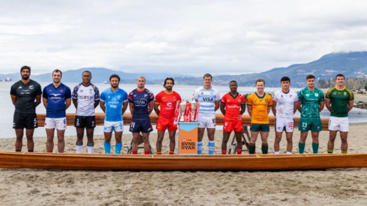Foto oficial del presentación del Seven de Vancouver con los capitanes. Allí posa Santiago Mare, de Los Pumas 7s. Foto oficial del presentación del Seven de Vancouver con los capitanes. Allí posa Santiago Mare, de Los Pumas 7s.
