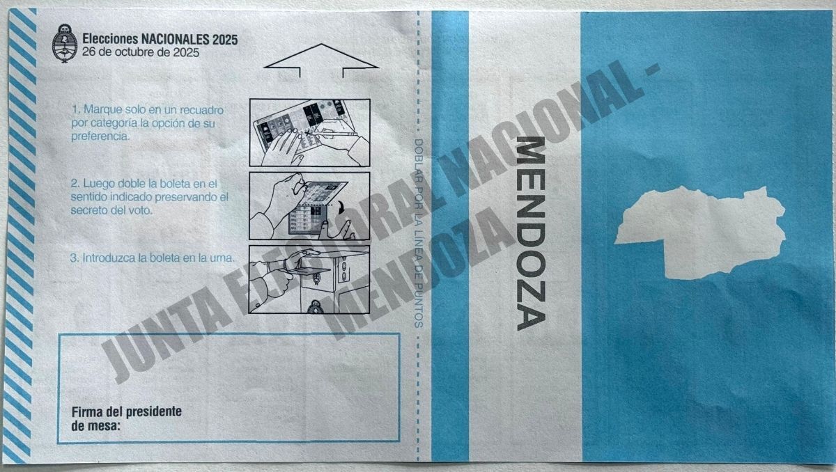 El reverso de la boleta única de papel de las elecciones 2025. El reverso de la boleta única de papel de las elecciones 2025.