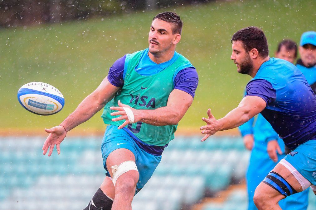 Pablo Matera, capitán de Los Pumas, en plena práctica.
