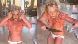 ¿Enloqueció? Britney Spears se filmó bailando con cuchillos, ¿qué le pasa?