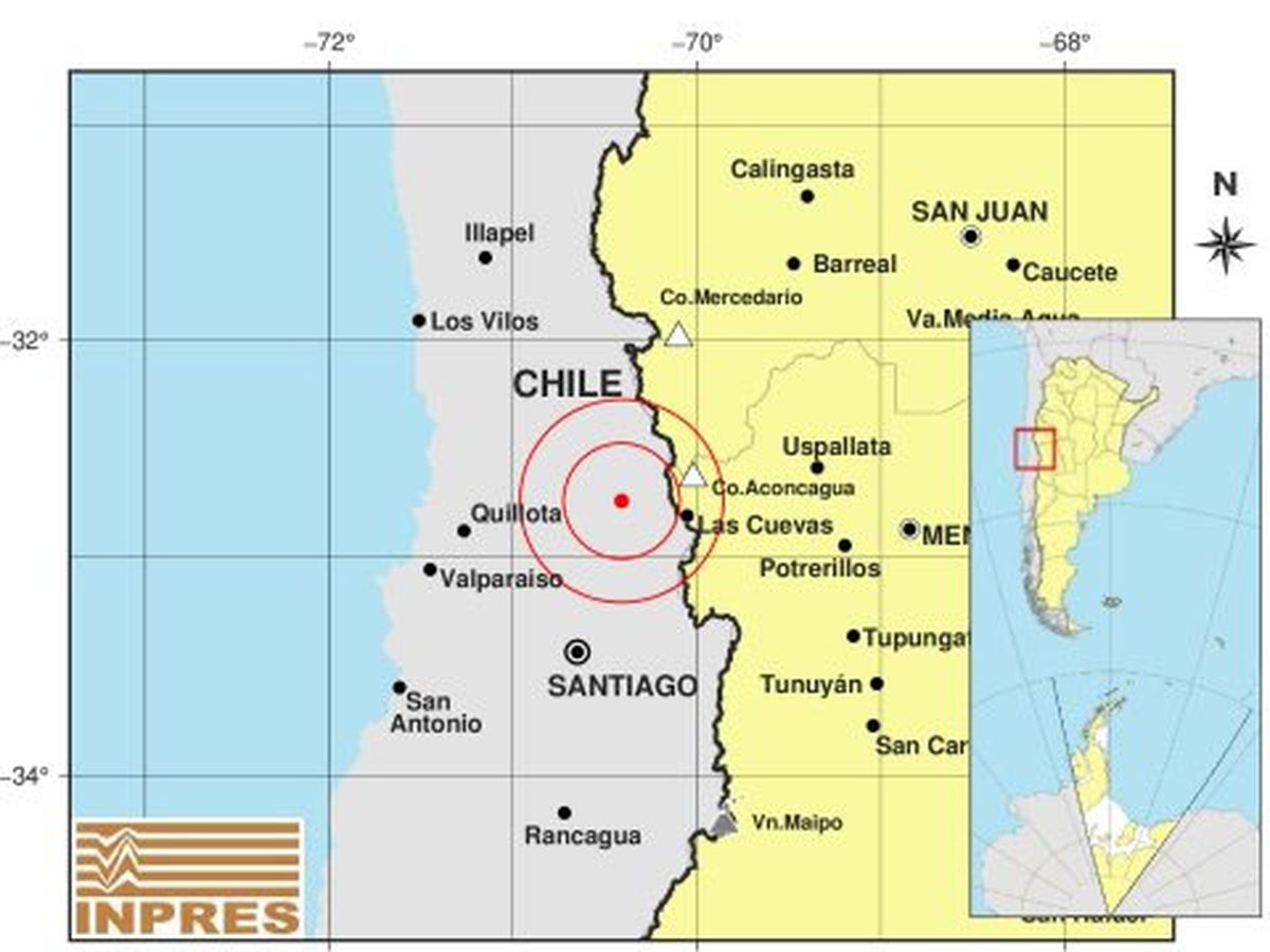 Según los datos del INPRES, el sismo ocurrió en zona cercana a la cordillera de Chile.
