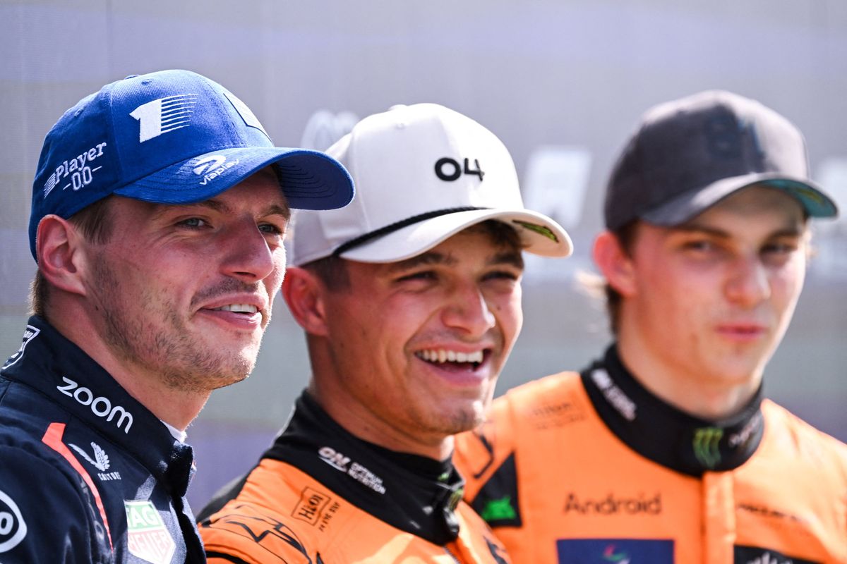 Verstappen, Norris y Piastri.