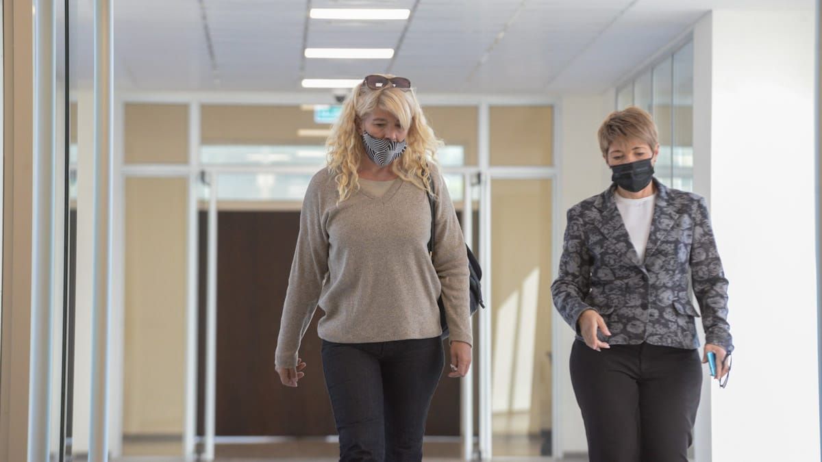 Claudia Sgró, minutos antes de pasar a cumplir su condena en la cárcel.