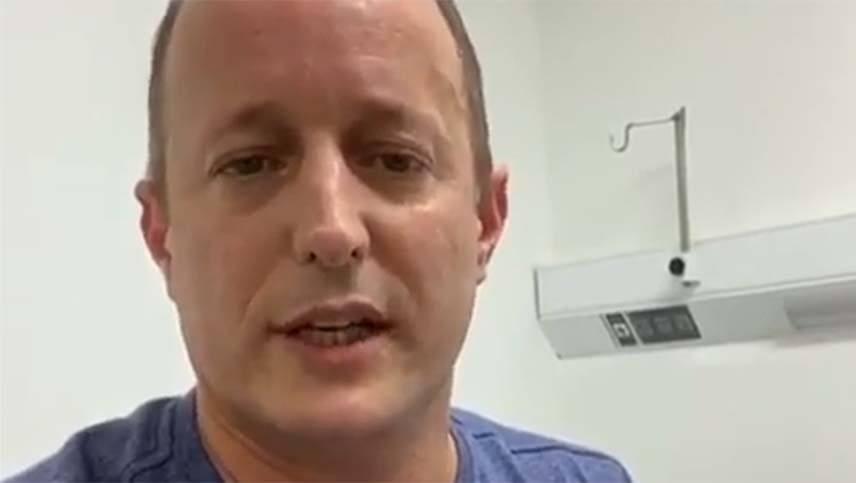 Video: Insaurralde grabó un mensaje desde el hospital para dar tranquilidad