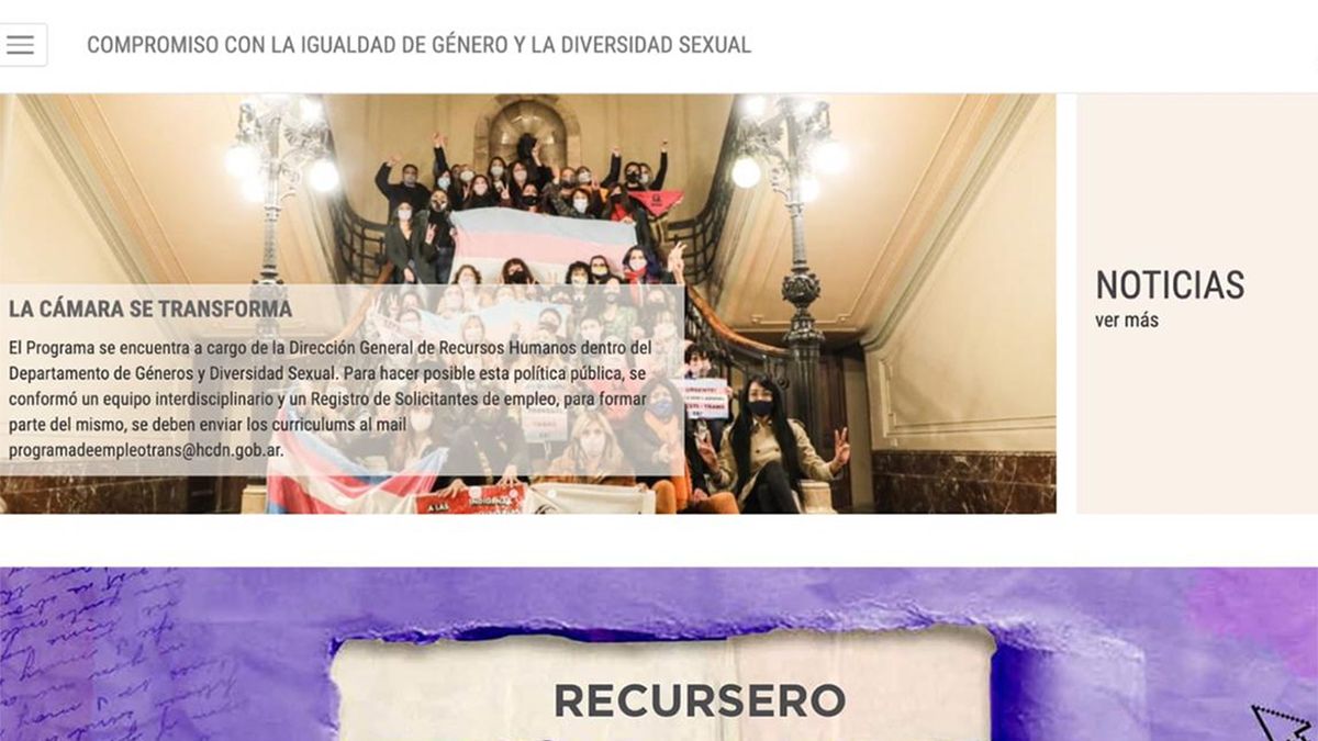 Diputados informó que lanzó un portal con información legislativa de género.