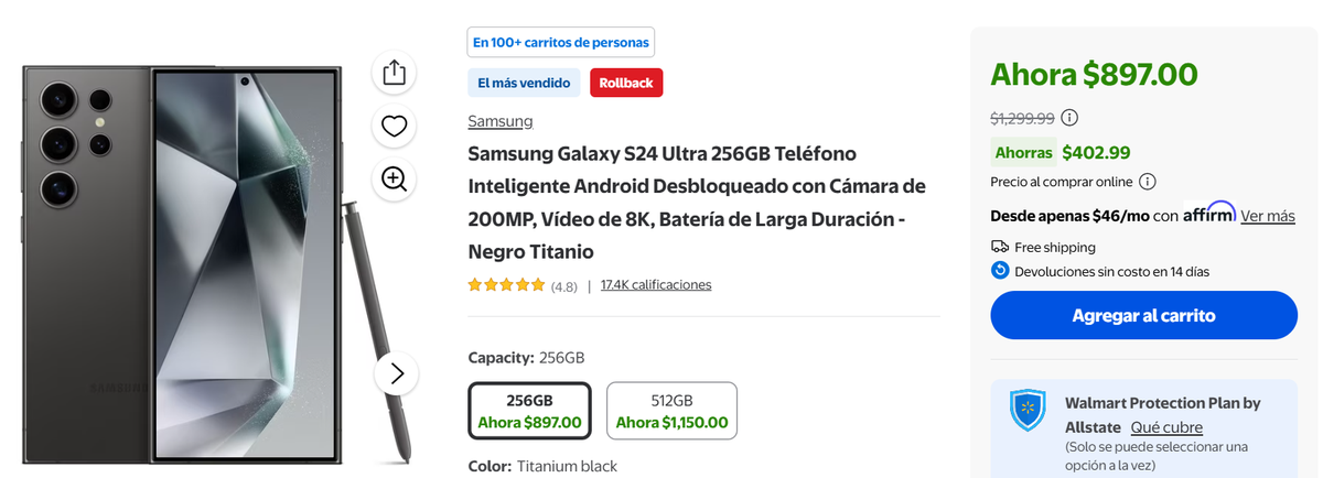 Walmart rebaja este teléfono Samsung. Walmart rebaja este teléfono Samsung.