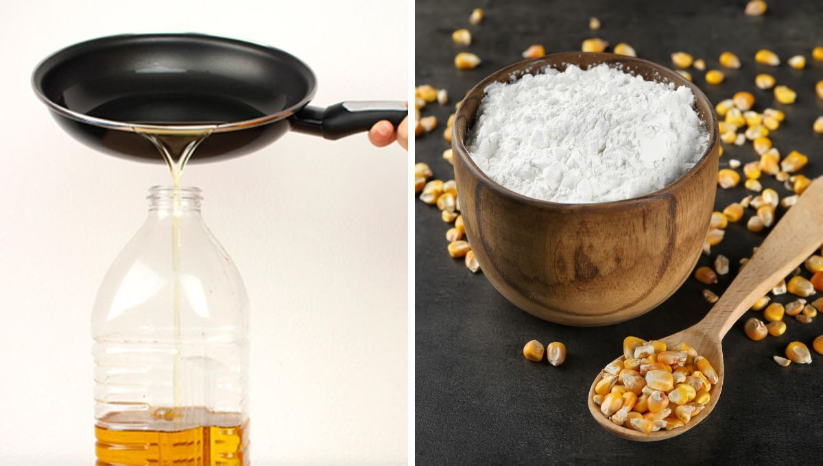 El truco de cocina viral con maicena para reciclar aceite usado en casa