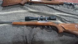 Estos fusiles de caza mayor fueron secuestrados tras uno de los tres allanamientos realizados en San Rafael.