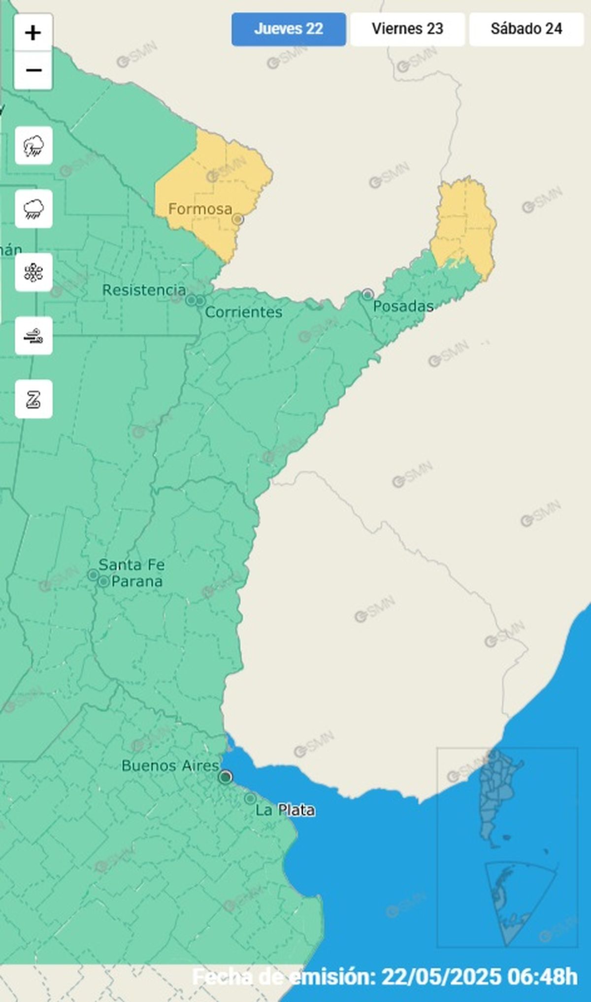Estas dos provincias se encuentran en alerta por fuertes tormentas Estas dos provincias se encuentran en alerta por fuertes tormentas