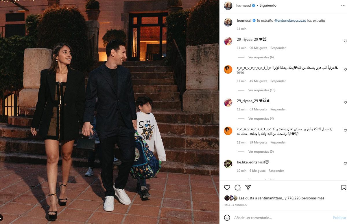 Lionel Messi y su publicación dedicada a Antonela Roccuzzo