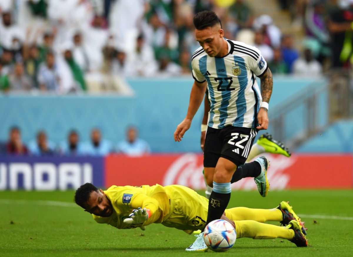 Lautaro Martínez padeció el accionar del VAR en la derrota de la Selección Argentina ante Arabia
