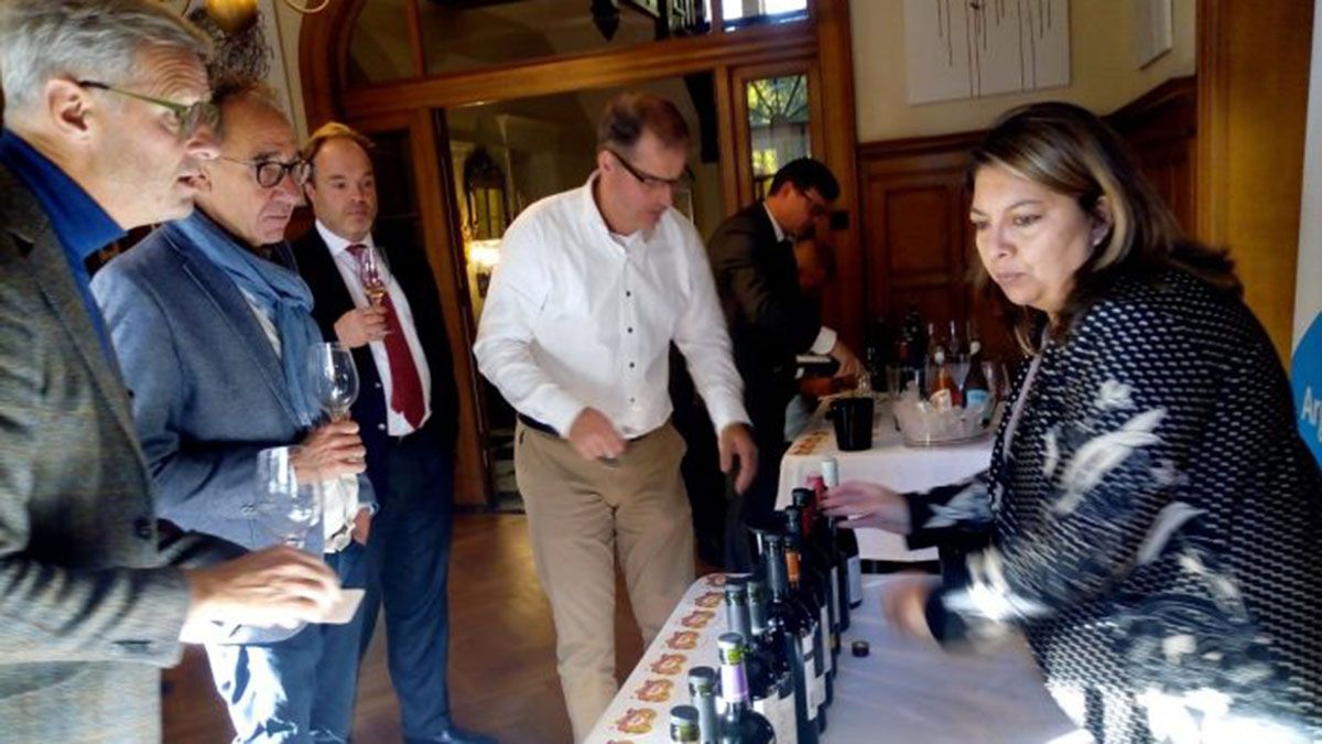 La destacada sommelier mendocina María Laura Ortiz fue la responsable de hacer la degustación guiada en el encuentro que organizó ProMendoza.