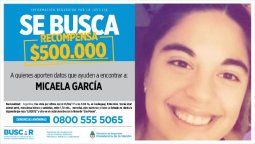Ofrecen recompensa para quienes aporten datos sobre Micaela