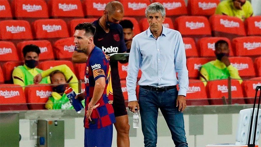 Quique Setién no quiso especular con el futuro de Messi
