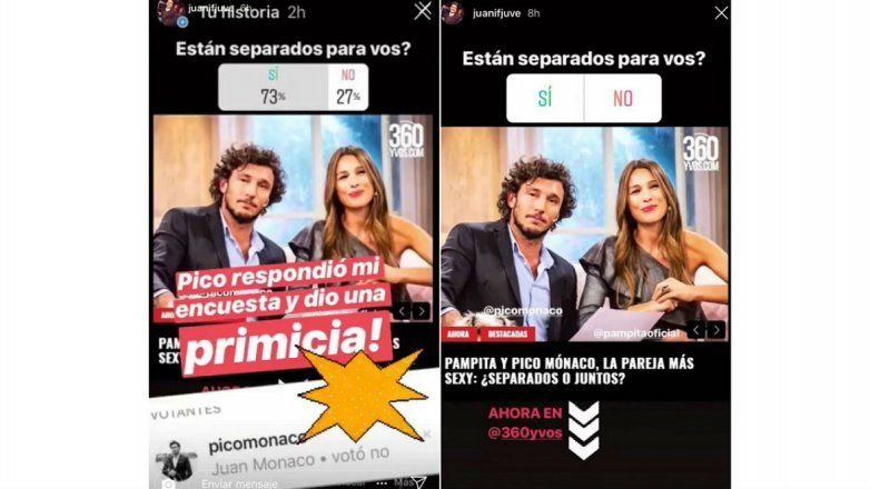 Pico Mónaco votó en una encuesta si se había separado de Pampita