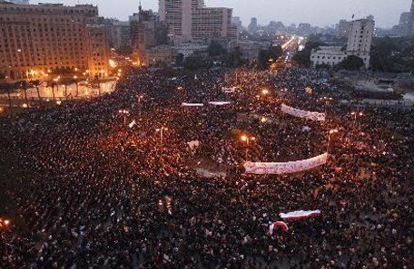 La marcha contra Mubarak en Egipto reunió a una multitud