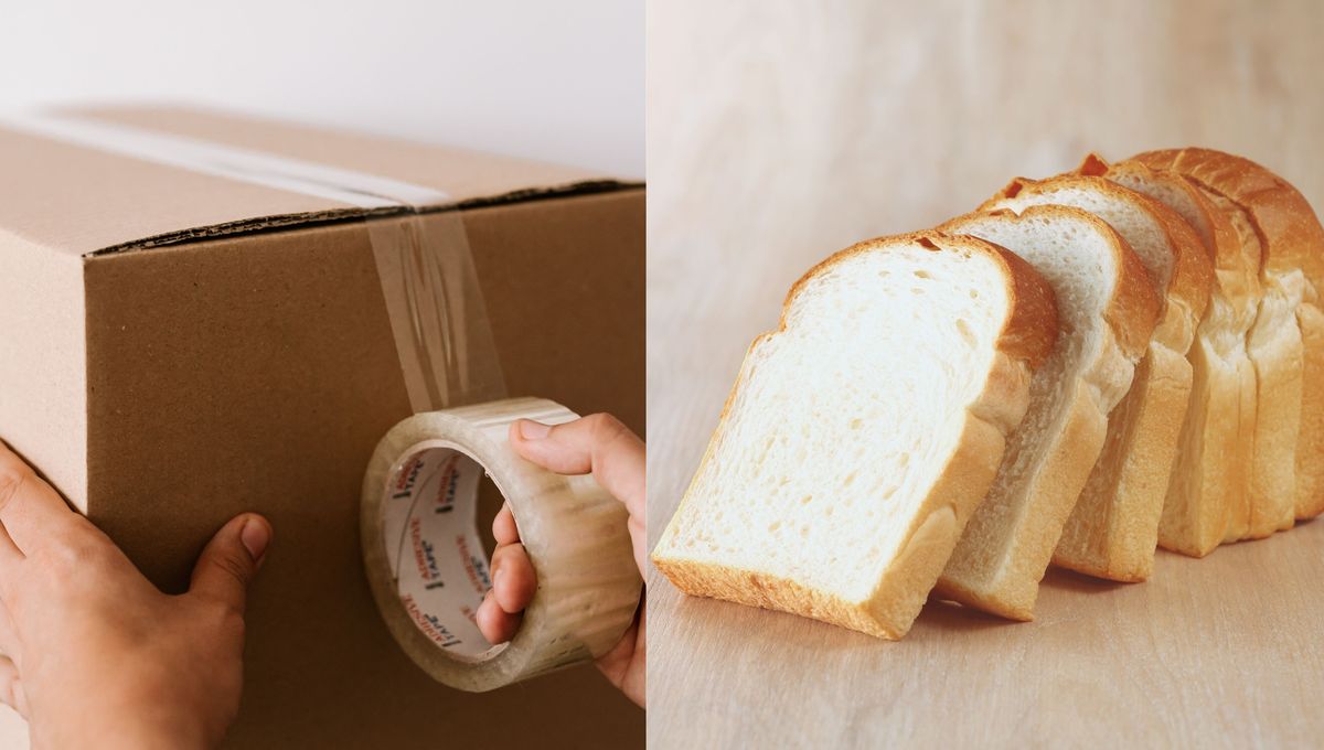 El pan atrapa los pedazos de vidrio al igual que el pegamento de la cinta adhesiva. El pan atrapa los pedazos de vidrio al igual que el pegamento de la cinta adhesiva. 