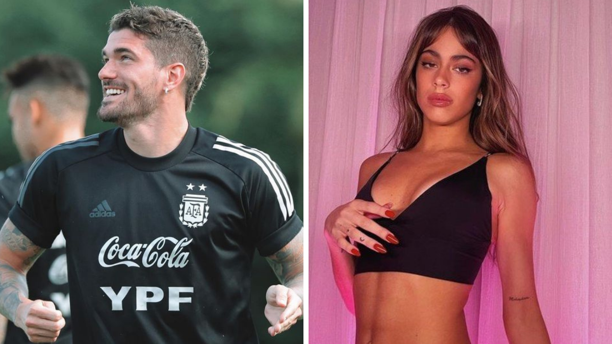 Rodrigo De Paul y Tini fueron vistos juntos en un aeropuerto.