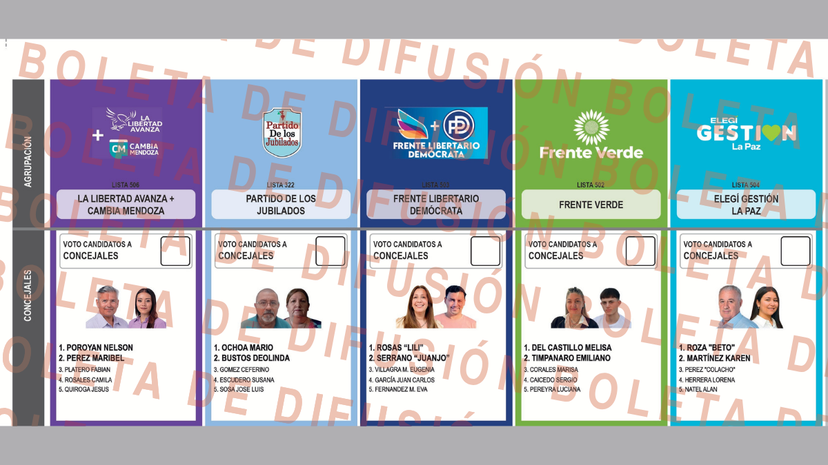 La boleta de las elecciones 2026 en La Paz. La boleta de las elecciones 2026 en La Paz.