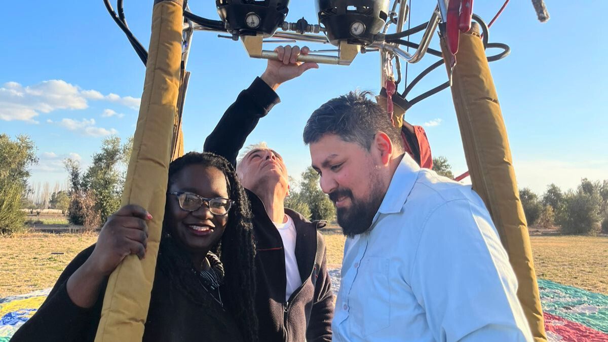 Unos minutos antes de la propuesta, en Junín. Unos minutos antes de la propuesta, en Junín.