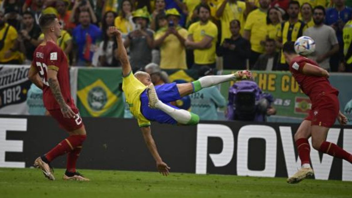 El goleador de Brasil, Richarlison, hizo el gol mejor del Mundial Qatar 2022