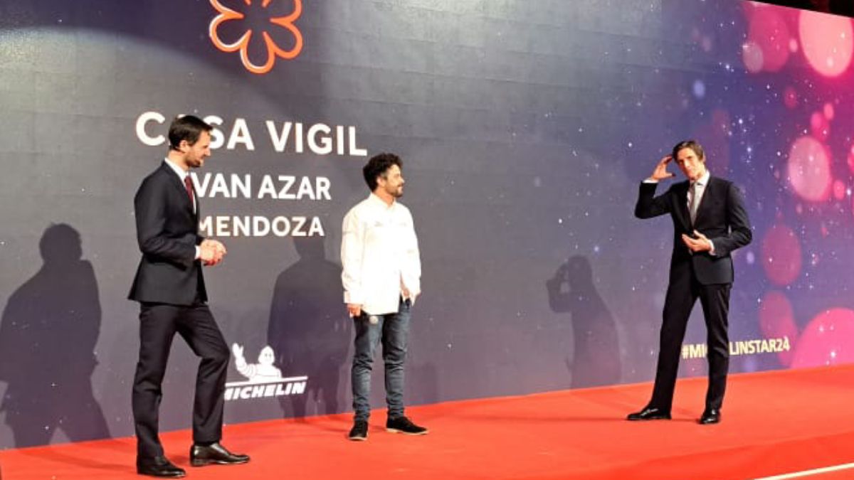 El momento en el que Ivan Azar gana la estrella Michelin. Foto: Sara González. El momento en el que Ivan Azar gana la estrella Michelin. Foto: Sara González.