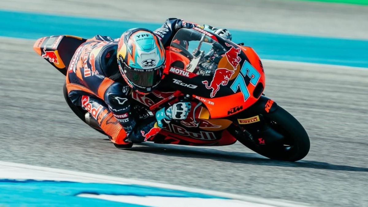 Valentín Perrone. TOP 10 en el campeonato del año pasado, este sábado obtuvo el 14° tiempo en la Clasificación de Moto3.