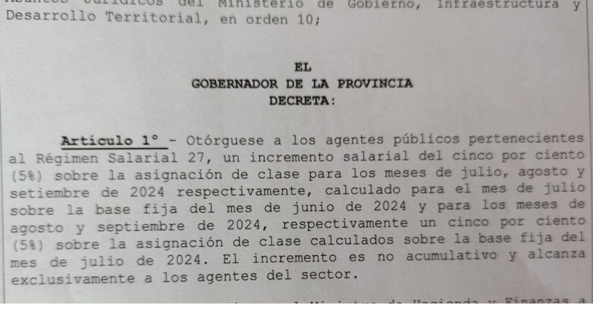 El decreto que firmó el gobernador Alfredo Cornejo destinado al aumento salarial para el personal sanitario representado por AMPROS.
