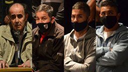 Estos son los cuatro acusados por el crimen de Norma Carleti: el ex marido, Leonardo Hisa, el ex empleado, Juan Carlos Guerrero y los hijos de este, Kevin y Alexis.